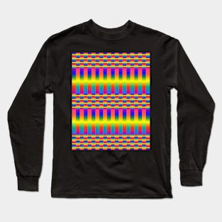 Dark and Light Rainbows (Checkers and Stripes) Long Sleeve T-Shirt